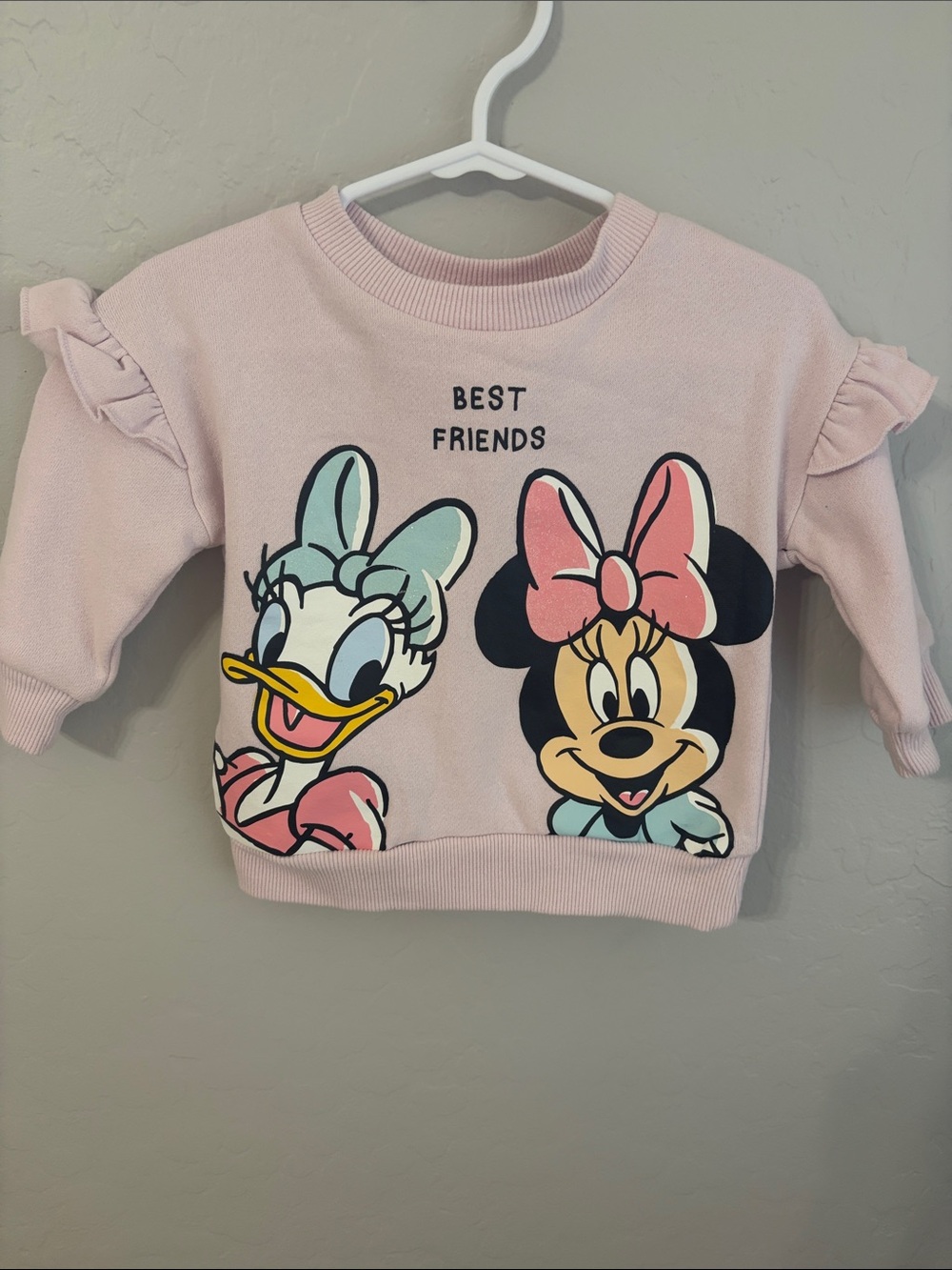 Disney Pink Daisy & Minnie 'Best Friends' Ruffled Sleeve Sweatshirt